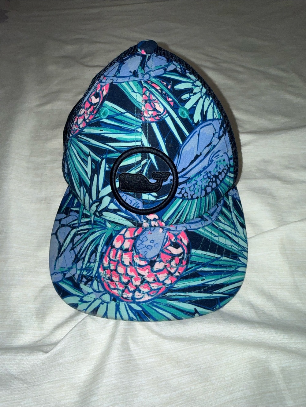 Vineyard Vines Blue Tropical Pineapple Trucker Hat